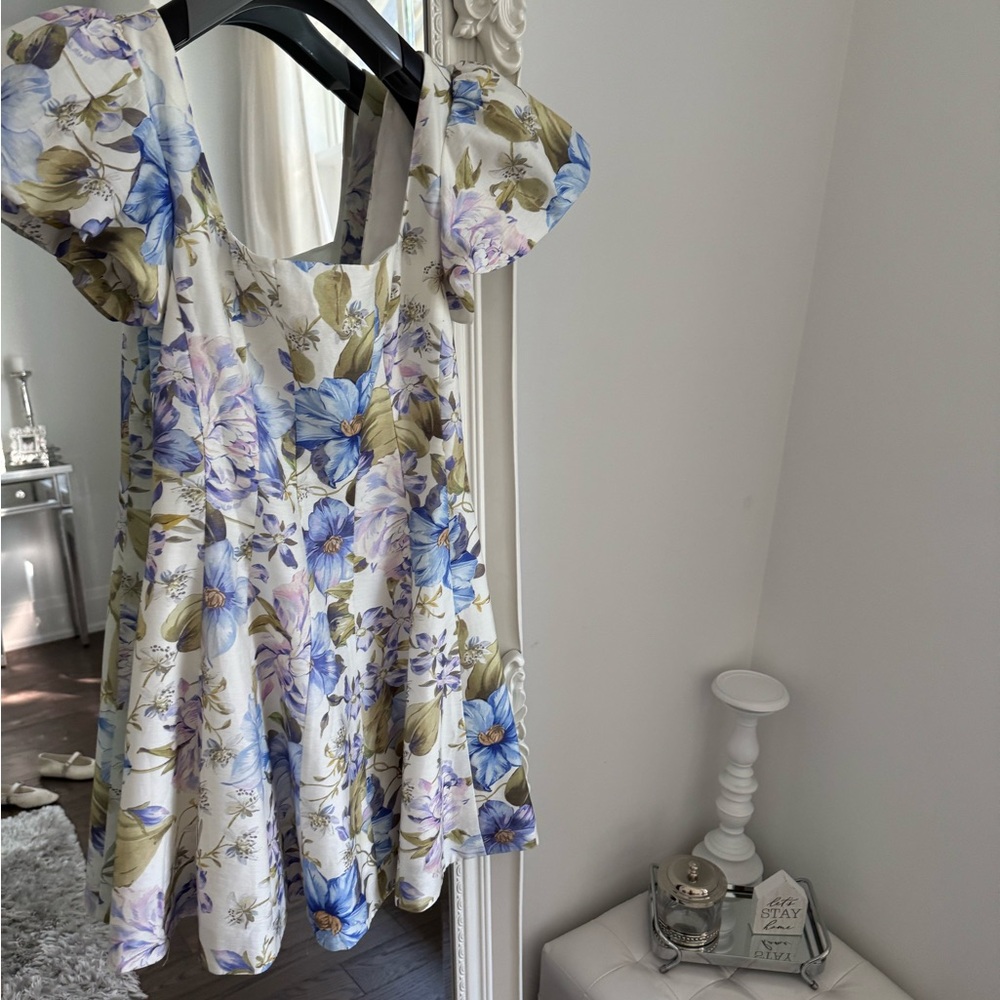 Ever New Floral Dress with Blue and Purple Accents